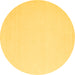 Round Abstract Yellow Contemporary Rug, con570yw