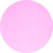 Round Abstract Pink Contemporary Rug, con570pnk