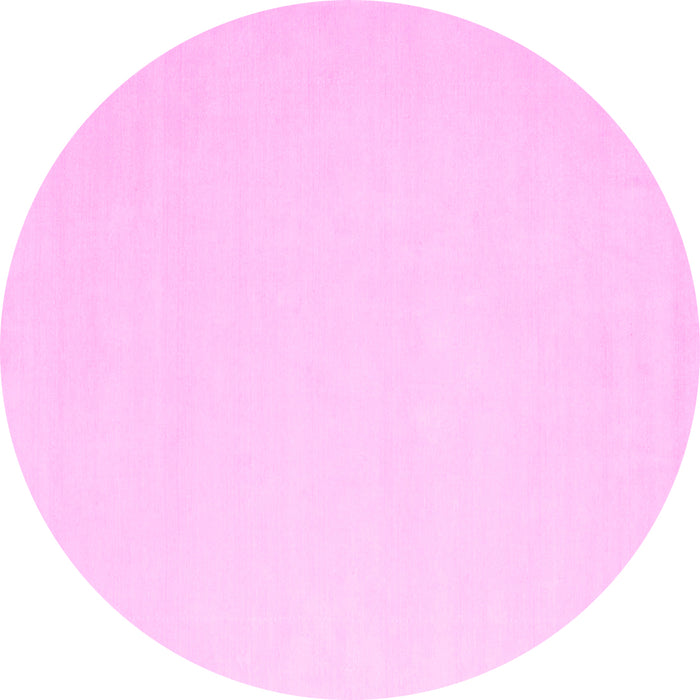 Round Machine Washable Abstract Pink Contemporary Rug, wshcon570pnk