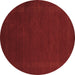 Round Abstract Brown Contemporary Rug, con571brn