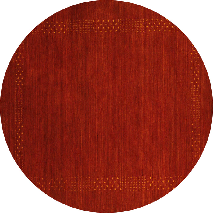 Round Abstract Yellow Contemporary Rug, con571yw