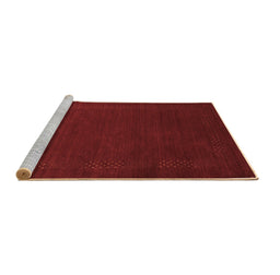 Sideview of Machine Washable Abstract Brown Contemporary Rug, wshcon571brn