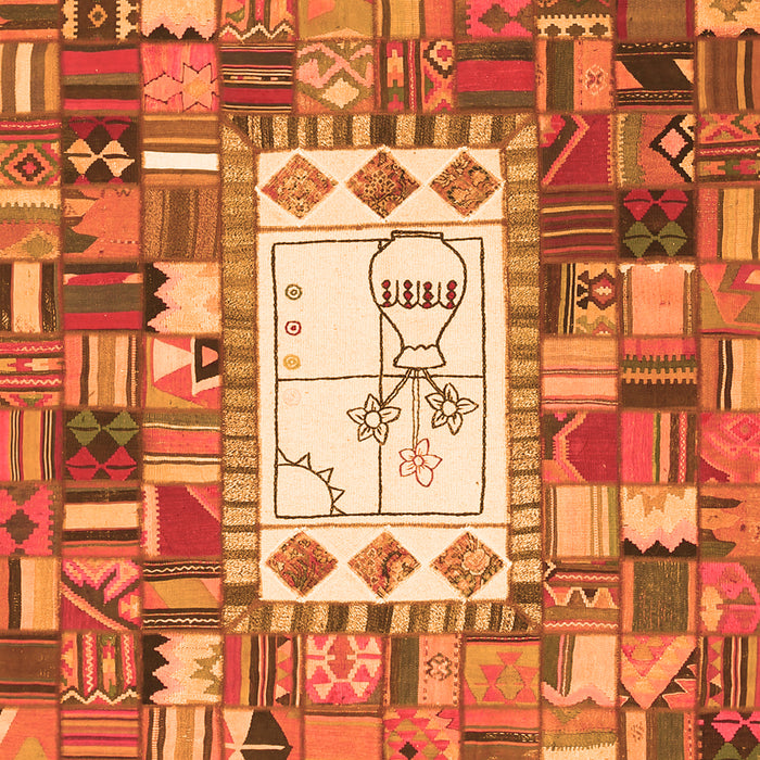 Serging Thickness of Machine Washable Oriental Orange Traditional Area Rugs, wshcon572org