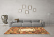 Machine Washable Oriental Brown Traditional Rug in a Living Room,, wshcon572brn