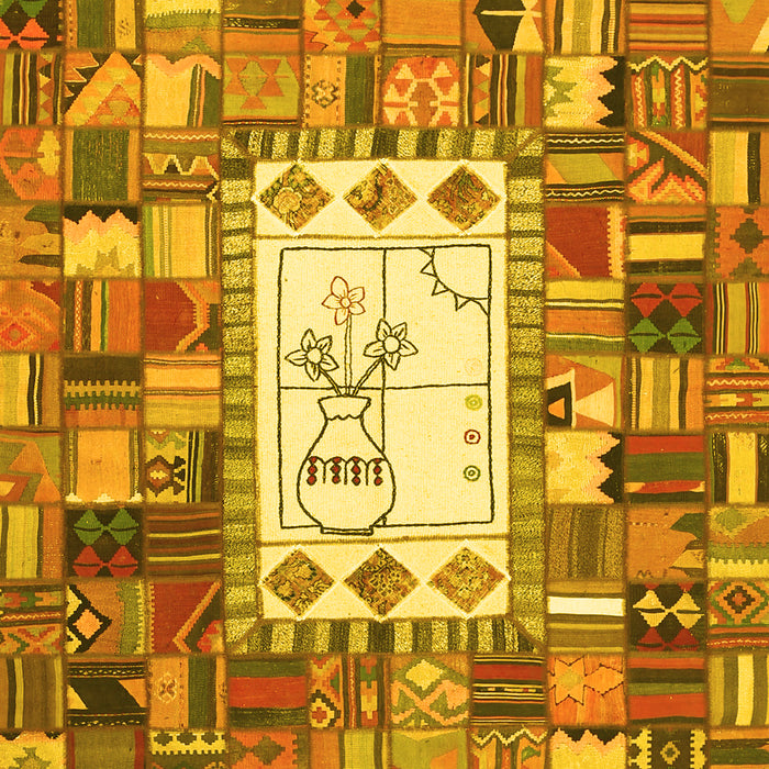 Oriental Yellow Traditional Rug, con572yw