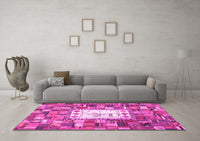 Machine Washable Oriental Pink Traditional Rug, wshcon572pnk