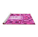 Sideview of Machine Washable Oriental Pink Traditional Rug, wshcon572pnk