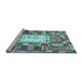 Sideview of Machine Washable Oriental Light Blue Traditional Rug, wshcon572lblu