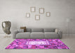 Machine Washable Oriental Purple Traditional Area Rugs in a Living Room, wshcon572pur