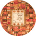 Square Oriental Orange Traditional Rug, con572org