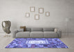 Machine Washable Oriental Blue Traditional Rug in a Living Room, wshcon572blu