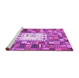 Sideview of Machine Washable Oriental Purple Traditional Area Rugs, wshcon572pur