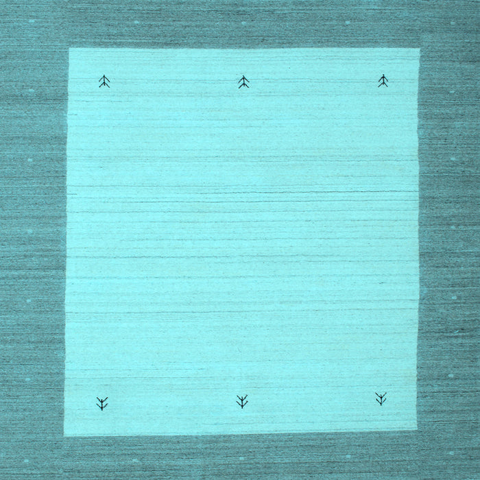 Square Abstract Light Blue Contemporary Rug, con573lblu