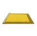 Sideview of Machine Washable Abstract Yellow Contemporary Rug, wshcon573yw