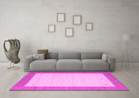 Machine Washable Abstract Pink Contemporary Rug, wshcon573pnk