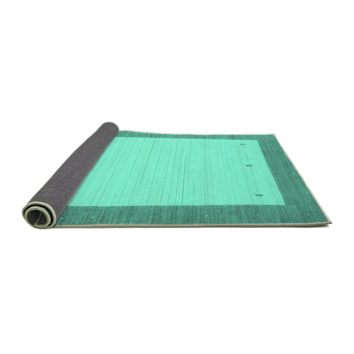Sideview of Abstract Turquoise Contemporary Rug, con573turq