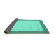 Sideview of Abstract Turquoise Contemporary Rug, con573turq