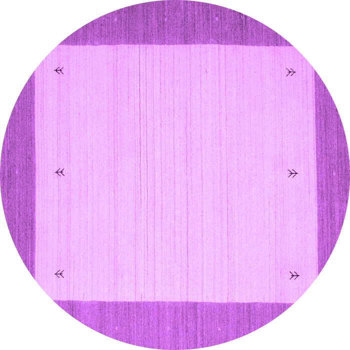 Round Abstract Purple Contemporary Rug, con573pur