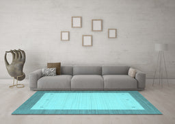 Machine Washable Abstract Light Blue Contemporary Rug in a Living Room, wshcon573lblu