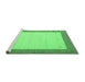 Sideview of Machine Washable Abstract Emerald Green Contemporary Area Rugs, wshcon573emgrn