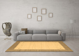 Machine Washable Abstract Brown Contemporary Rug in a Living Room,, wshcon573brn