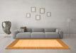 Machine Washable Abstract Orange Contemporary Area Rugs in a Living Room, wshcon573org