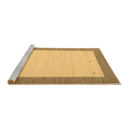Sideview of Machine Washable Abstract Brown Contemporary Rug, wshcon573brn