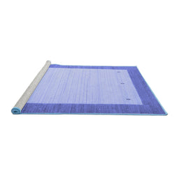 Sideview of Machine Washable Abstract Blue Contemporary Rug, wshcon573blu