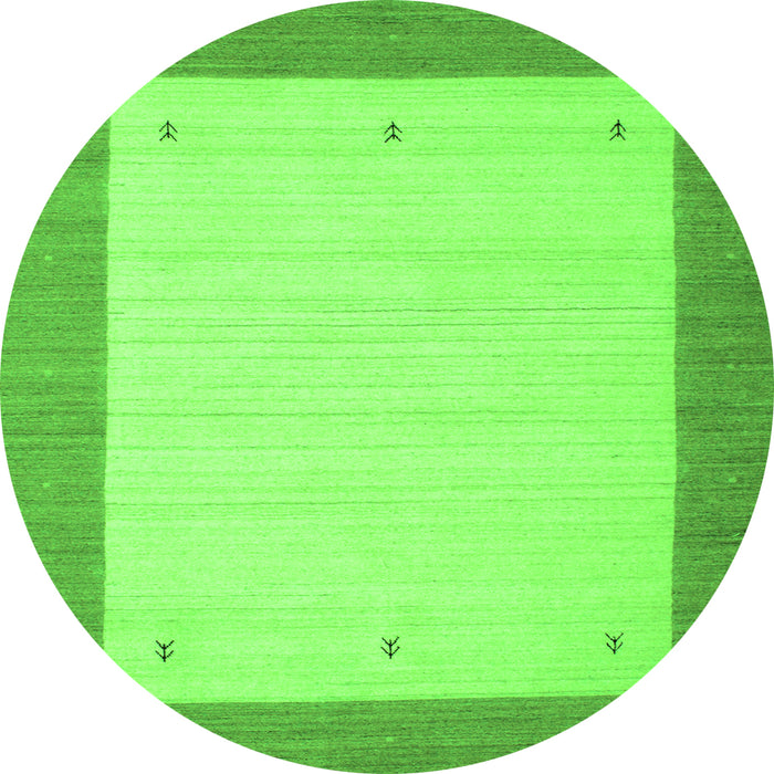 Square Abstract Green Contemporary Rug, con573grn