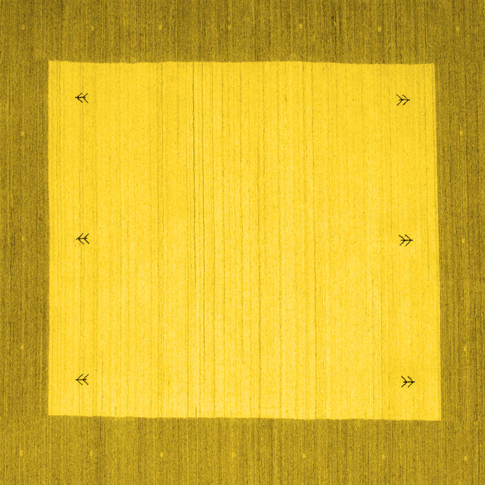 Square Abstract Yellow Contemporary Rug, con573yw