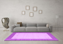Machine Washable Abstract Purple Contemporary Area Rugs in a Living Room, wshcon573pur