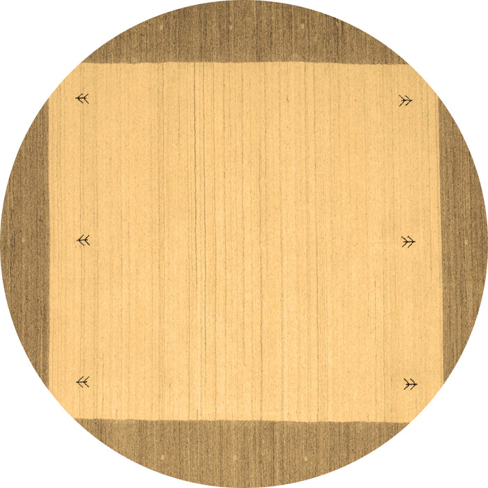 Round Abstract Brown Contemporary Rug, con573brn