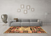 Machine Washable Southwestern Brown Country Rug in a Living Room,, wshcon574brn
