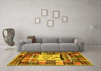 Machine Washable Southwestern Yellow Country Rug, wshcon574yw