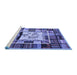 Sideview of Machine Washable Southwestern Blue Country Rug, wshcon574blu