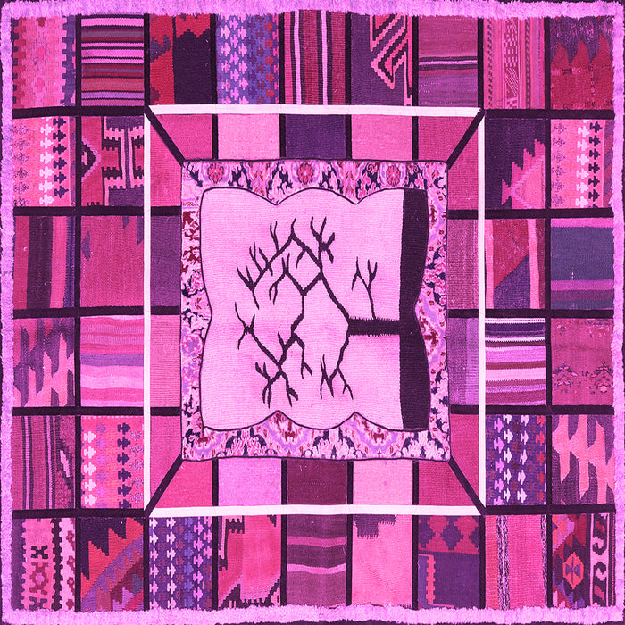 Square Southwestern Pink Country Rug, con574pnk