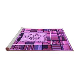 Sideview of Machine Washable Southwestern Purple Country Area Rugs, wshcon574pur