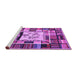 Sideview of Machine Washable Southwestern Purple Country Area Rugs, wshcon574pur