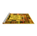 Sideview of Machine Washable Southwestern Yellow Country Rug, wshcon574yw