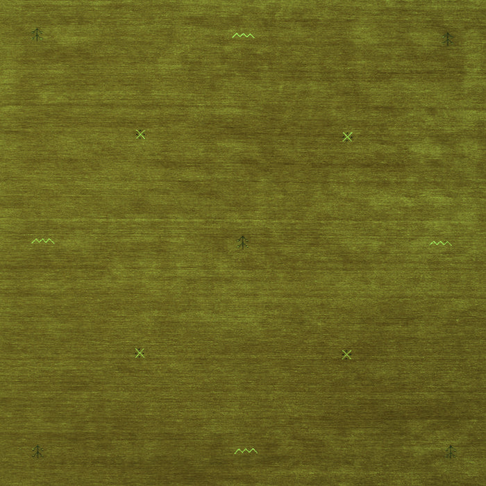 Serging Thickness of Abstract Green Contemporary Rug, con575grn