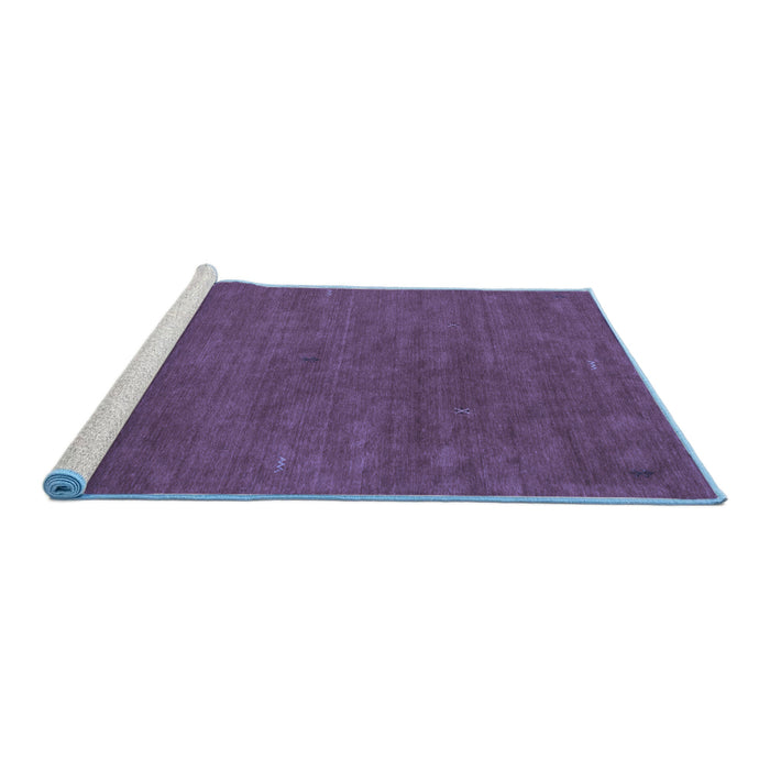 Sideview of Machine Washable Abstract Blue Contemporary Rug, wshcon575blu