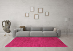Machine Washable Abstract Pink Contemporary Rug in a Living Room, wshcon575pnk