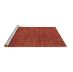 Sideview of Machine Washable Abstract Brown Contemporary Rug, wshcon575brn