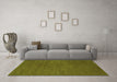 Machine Washable Abstract Green Contemporary Area Rugs in a Living Room,, wshcon575grn