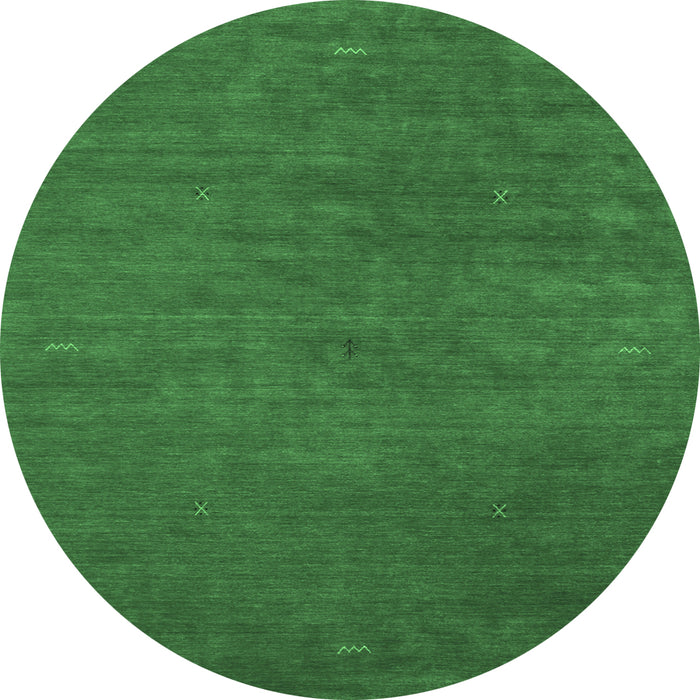 Round Abstract Emerald Green Contemporary Rug, con575emgrn