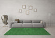 Machine Washable Abstract Emerald Green Contemporary Area Rugs in a Living Room,, wshcon575emgrn