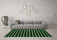 Machine Washable Abstract Green Contemporary Rug, wshcon576grn