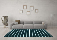 Machine Washable Abstract Light Blue Contemporary Rug, wshcon576lblu