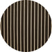 Round Abstract Brown Contemporary Rug, con576brn