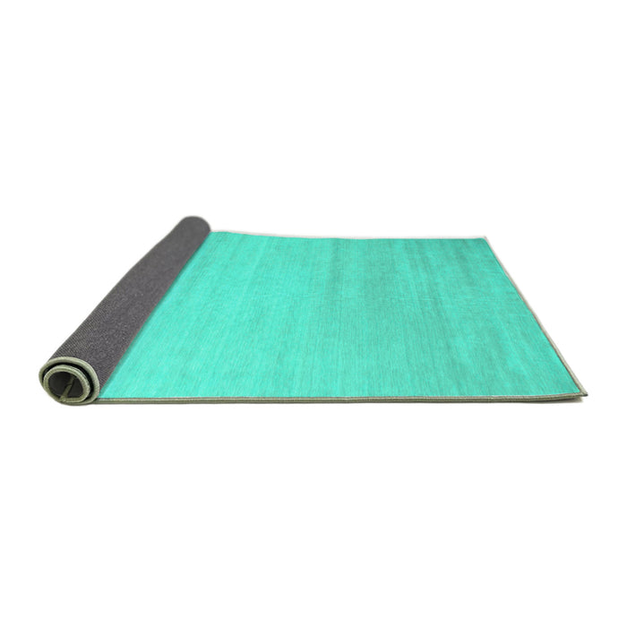 Sideview of Solid Turquoise Modern Rug, con577turq
